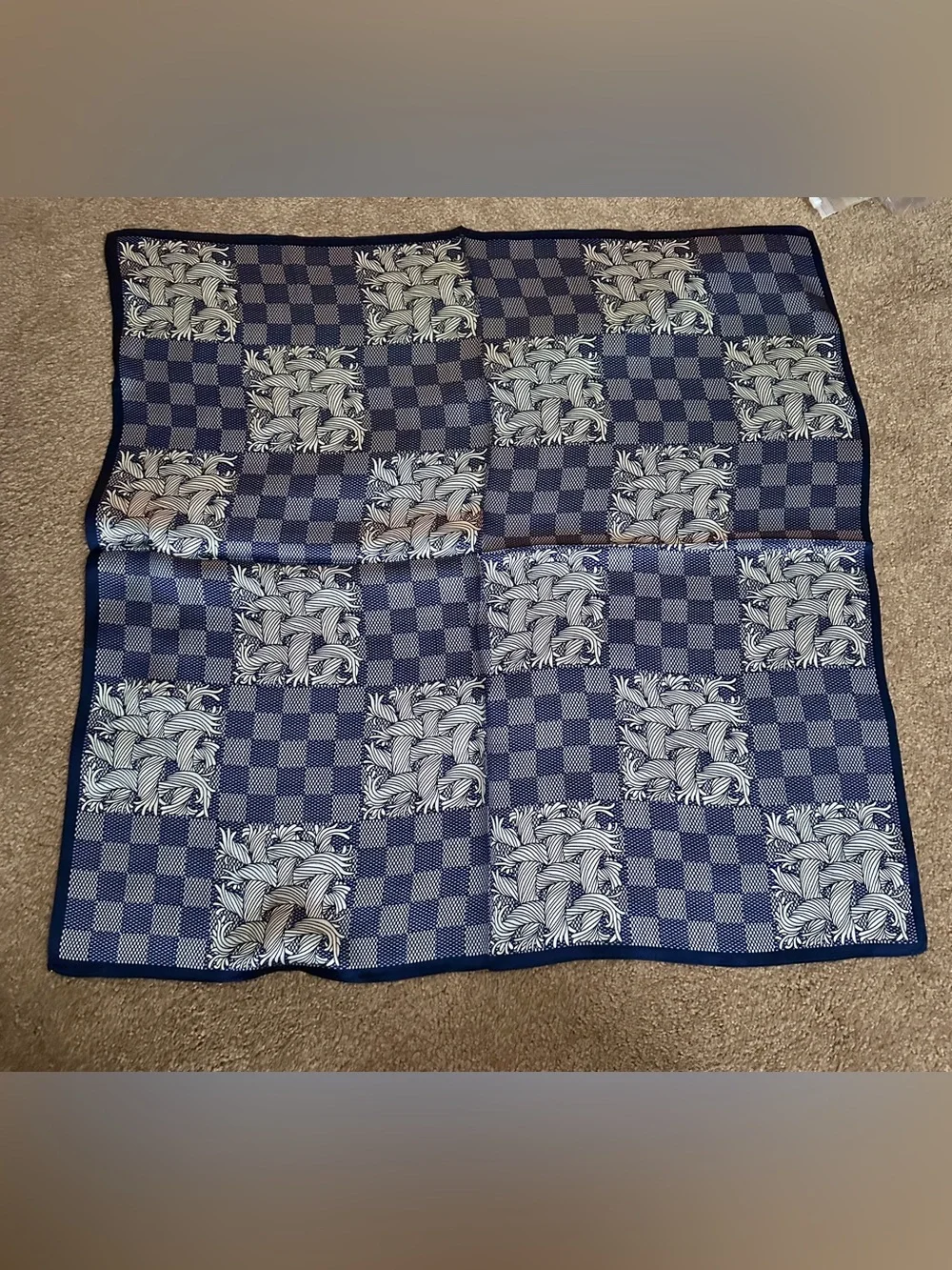 100% Mulberry Silk Scarf - Checkerboard